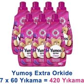 Yumoş Extra Konsantre Çamaşır Yumuşatıcısı Orkide 1440 ml 60 Yıkama x 7 Adet - 10,8 Lt