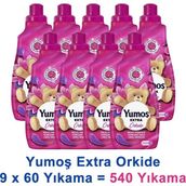 Yumoş Extra Konsantre Çamaşır Yumuşatıcısı Orkide 1440 ml 60 Yıkama x 9 Adet - 1,44 lt