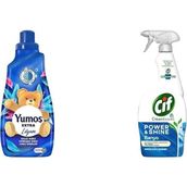 Yumoş Extra Lilyum 60 Yıkama Konsantre Çamaşır Yumuşatıcısı (1 x 1440 ml)(1) Cif Power Shine Cleanboost Sprey Temizleyici Banyo İçin Temizleyici ve Kireç Çözücü 750 ML(3)
