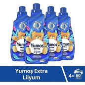 Yumoş Extra Lilyum Konsantre Yumuşatıcı 4X1440ML Kalıcı Koku ile Yumuşak Doku Sağlar - 5,76 lt