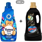 Yumoş Extra Lilyum Yumuşatıcı 1440 ml + Bingo Siyahlar Için Sıvı Çamaşır Deterjanı 2l--(2'li Set) - 1,44 lt