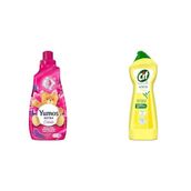 Yumoş Extra Orkide 60 Yıkama Konsantre Çamaşır Yumuşatıcısı (1 x 1440 ml)(1) Cif Krem Yüzey Temizleyici Limon Kokulu Yağ ve Kireç Sökücü Leke Çıkarıcı 750 ML(3)