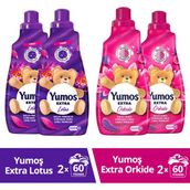 Yumoş Extra Yumuşatıcı Lotus ml 1440ML X2 + Yumoş Extra Konsantre Yumuşatıcı Orkide 1440ML X2 - 1,44 lt