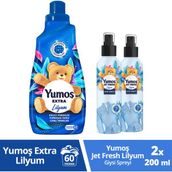 Yumoş Jet Fresh Giysi Spreyi Lilyum 200 ml x2 + Yumoş Çamaşır Yumuşatıcısı İçin Lilyum 1440 ml x1 - 1,44 lt