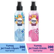 Yumoş Jet Fresh Giysi Spreyi Orkide ve Lilyum 2 x 200 ml Pembe Renk Temizlik Seti