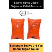 Yunus Desenli Güvenli 3-6 Yaş Çocuklar İçin Yüzme Kolluk Deniz Havuz Şişme Kolluğu Yüzücü Hava Odalı
