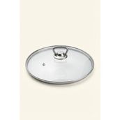 YUNUSOĞLU HOME Isıya Dayanıklı Cam Tencere Tava Kapağı - Metal Kulplu Buhar Delikli Yedek Kapak - 32 CM
