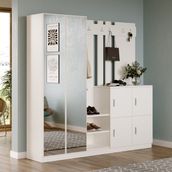 Yurudesign Gibson Vestiyer Portmanto Ayakkabılık Beyaz Dd9-W