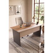 Yurudesign Motto 147x77 cm Ofis Çalışma Masası Bilgisayar Masası Yönetici Masası Sepet-Kumsal-Antrasit MT1-CSA