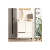 Yurudesign Ocean Ayakkabılık Çok Amaçlı Dolap 3 Kapaklı Metal Ayaklı Beyaz ON8C-W