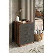 Yurudesign Vario C Ofis 3 Lü Keson Barok-Antrasit VO3-BA - Ceviz - Siyah