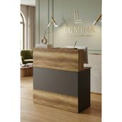 Yurudesign Vario H Ofis Karşılama Bankosu Ahşap Barok-Antrasit 90 cm Genişlik 40 cm Derinlik Modern Tasarım - Kahverengi