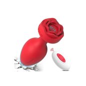 Zaga Oyun Uzaktan Kumandalı Gül Şekilli Anal Vibrator Kırmızı