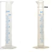 ZAUSS 25ml Kısa Form Silindir Plastik Polipropilen Mezür Kabartma