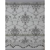 ZebraEvim Siyah Damask Çift Mekanizmalı Tül Boncuklu 70x260 cm Stor Perde