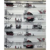 ZebraEvim Siyah-Kırmızı İstanbul Desenli 200x260 cm Zebra Perde