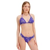 Zeki Desenli Mor Bikini Takımı, 36 Beden, Kadın
