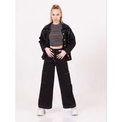 Zekids Kız Çocuk Gabardin Ceket - Siyah - 9 - 10 Yaş