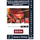 Zenara Ergonomik LCD Ekran Çift Ölçüm Birimi Hafızalı Et Sıvı Mama Sıcak Soğuk Saplamalı GIDA TERMOMETRESİ