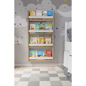 zeo wood design Montessori 4 Raflı Çocuk Kitaplığı 120*60 Cm Beyaz