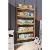 zeo wood design Montessori 5 Raflı Mdf Çocuk Kitaplığı 154*80 cm Safir Meşe