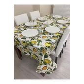 Zeren Home Sıvı Geçirmez Dertsiz Limon Desenli 160x220 cm Masa Örtüsü