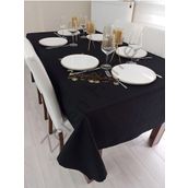 Zeren Home Sıvı Geçirmez Dertsiz Siyah 170x170 cm Masa Örtüsü