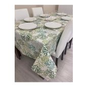 Zeren Home Sıvı Geçirmez Dertsiz Yeşil Mercan Desenli 100x140 cm Masa Örtüsü