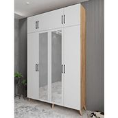 Zerka Concept Açelya Çam Beyaz 140 cm M8 Portmanto