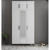 Zerka Concept Açelya Füme Beyaz 105 cm Portmanto