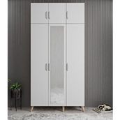 Zerka Concept Açelya Meşe Beyaz 105 cm Portmanto