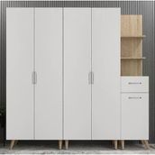 Zerka Concept Begonya Meşe Beyaz 200 cm Portmanto