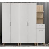Zerka Concept Begonya Meşe Beyaz 225 cm Portmanto