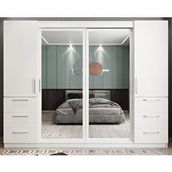 Zerka Concept Bella Sürgü Kapaklı Beyaz 240 cm Dolap Gardırop
