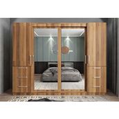 Zerka Concept Bella Sürgü Kapaklı Ceviz 240 cm Gardrop