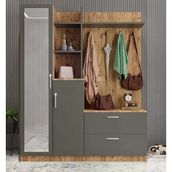 Zerka Concept Çizgi Çam Füme 180 cm Portmanto