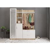Zerka Concept Çizgi Meşe Beyaz 180 cm Portmanto