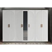 Zerka Concept Datça Membran 7 Kapaklı Füme Beyaz 245 cm Gardrop