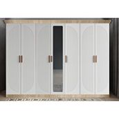 Zerka Concept Datça Membran 7 Kapaklı Meşe Beyaz 245 cm Gardrop