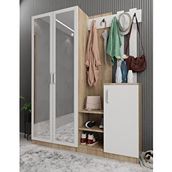 Zerka Concept Moon Meşe Beyaz 140 cm Portmanto