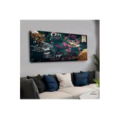 Zevahir Arabica Coffee Renkli 120x60 Saatli Kanvas Tablo