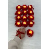 ZEYMERADE Kırmızı Ledli Kına El Mumu, Tealight Mum Pilli 6 Adet, Sünnet, Led Işıklı, Düğün, Nedime, Bride