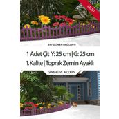 Zidi Plastik Y:25 cm G:25 cm Mor Toprak Ayaklı Dekoratif Plastik Bahçe Çiti ve Peyzaj Çiti