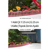 Zidi Plastik Y:25 cm G:25 cm Pembe Toprak Ayaklı Dekoratif Plastik Bahçe Çiti ve Peyzaj Çiti