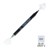 Zig Kurecolor Mangaka Fine & Brush CNKC-2200 833 Blue Gray 2 Çift Taraflı Markör Kalem