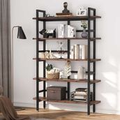Zizuva Tasarım 105x160x30 cm Ceviz Raflı Ev ve Ofis Kitaplık