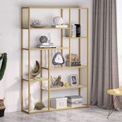 Zizuva Tasarım 120x30 cm Beyaz Gold Dekoratif Kitaplık