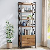 Zizuva Tasarım 64x35x180 cm Ceviz Kitaplık ve Düzenleyici