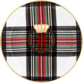 Zm Decor Beyaz Ekose Tabak 17 cm