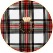 Zm Decor Beyaz Ekose Tabak 23 cm